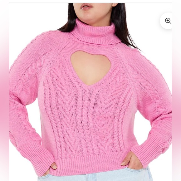 Plus Heart Cutout Sweater - Picture 1 of 3